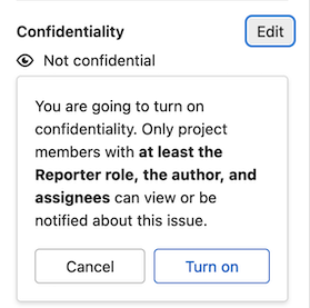 Turn on confidentiality